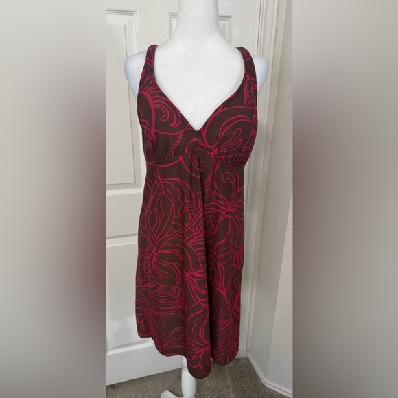 Athleta Other - Athletes Brown Pink Halter Top Swim Dress Size Large